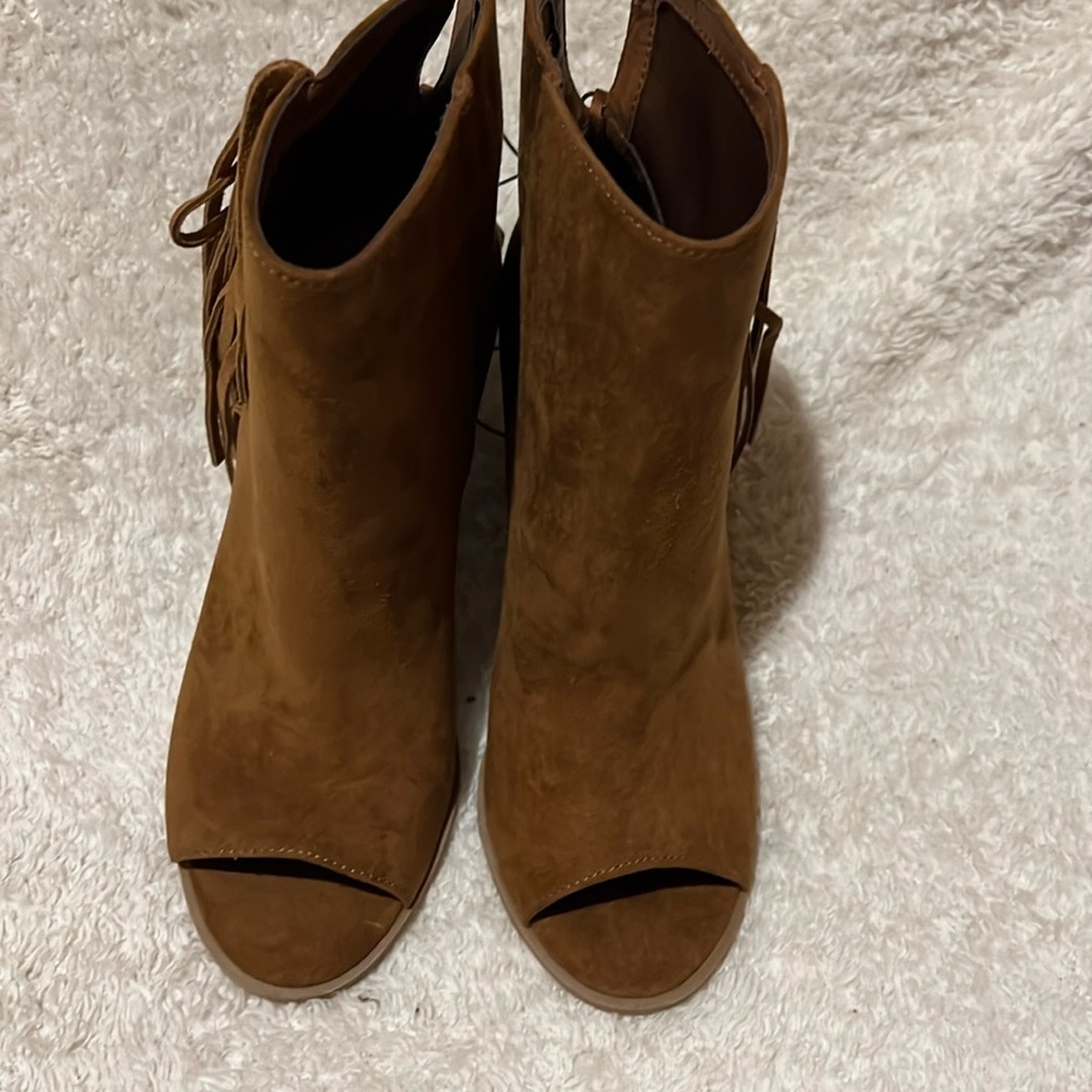 DV Peep Toe Fringe Booties